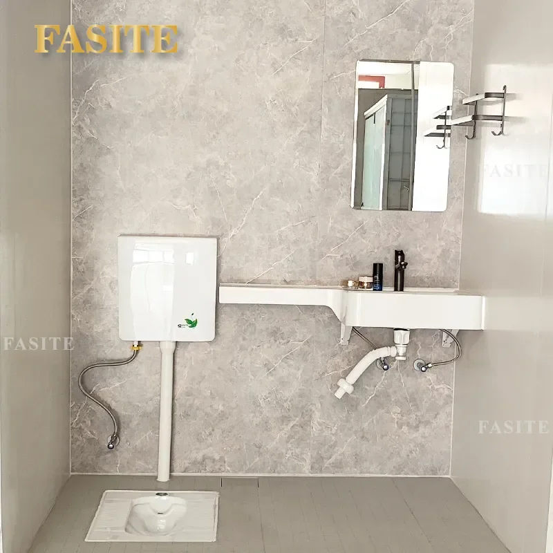 For Household Squatting Toilet Integrated Ceramic Pan with Water Tank Anti Splash Odor Proof Non Slip Oblique Flushing