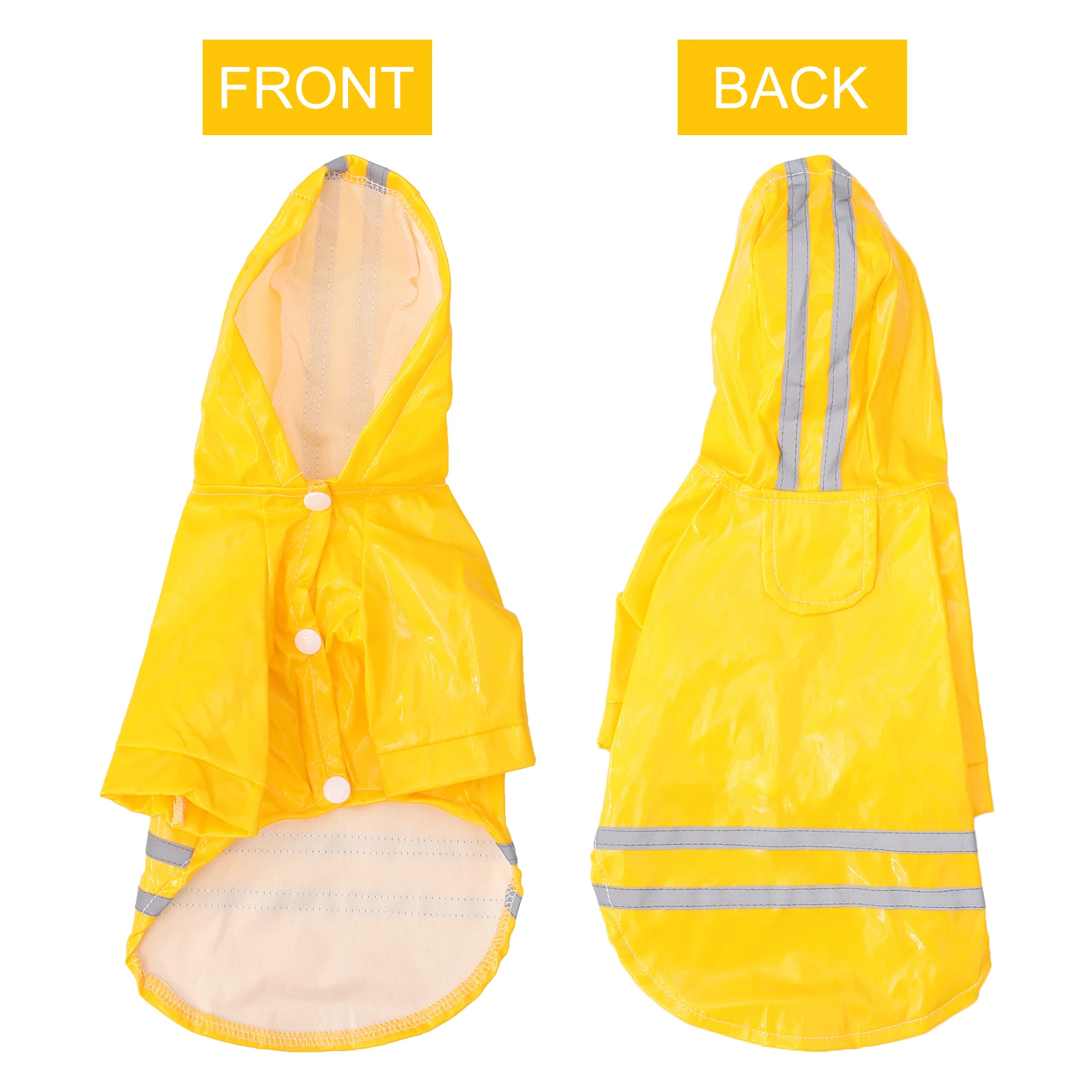

Pet Raincoat Jacket Dog Coats with Reflective Stripes Poncho Hooded for Small Dogs