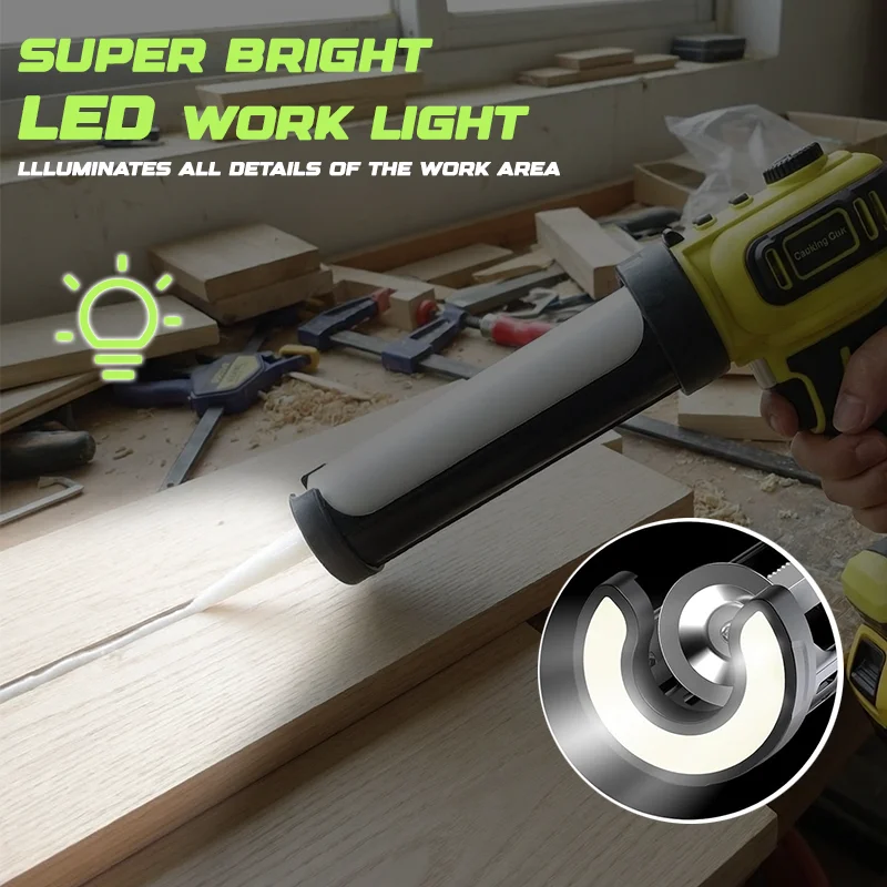 مسدس السد الزجاجي الكهربائي اللاسلكي متعدد الوظائف قابل للتعديل سرعة ملء مسدس الغراء لدبوس بطارية ديوالت 20 فولت (بدون بطارية) #4