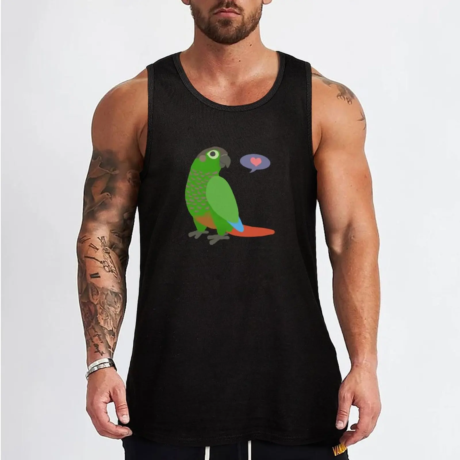 Green cheek conure Tank Top Vest male T-shirt male men clothings sleeveless Men's t-shirts