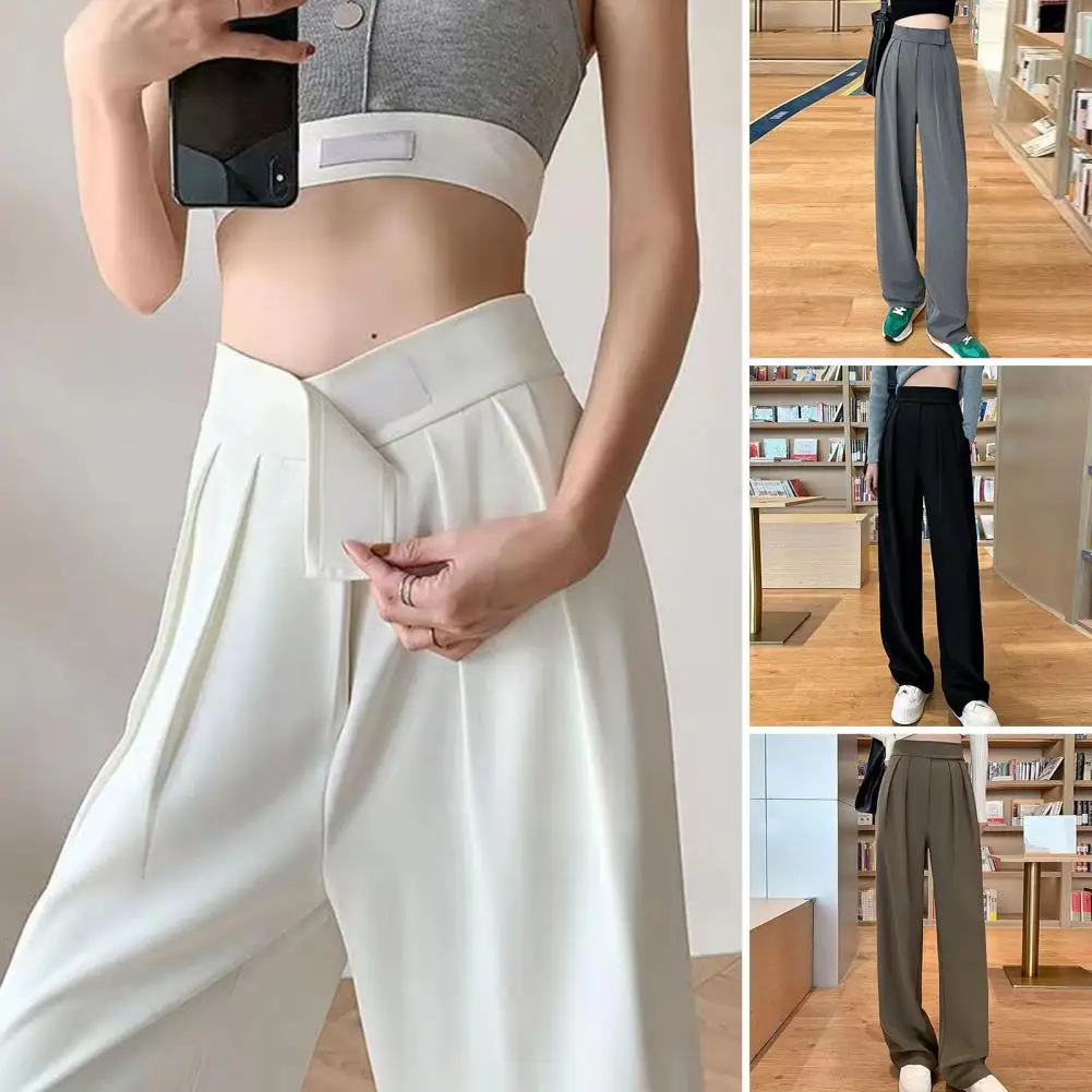 

Ol Commute Pants Versatile Women's Formal Trousers Wide Leg High Waist Adjustable Fit for Office Commute Formal Occasions Wide