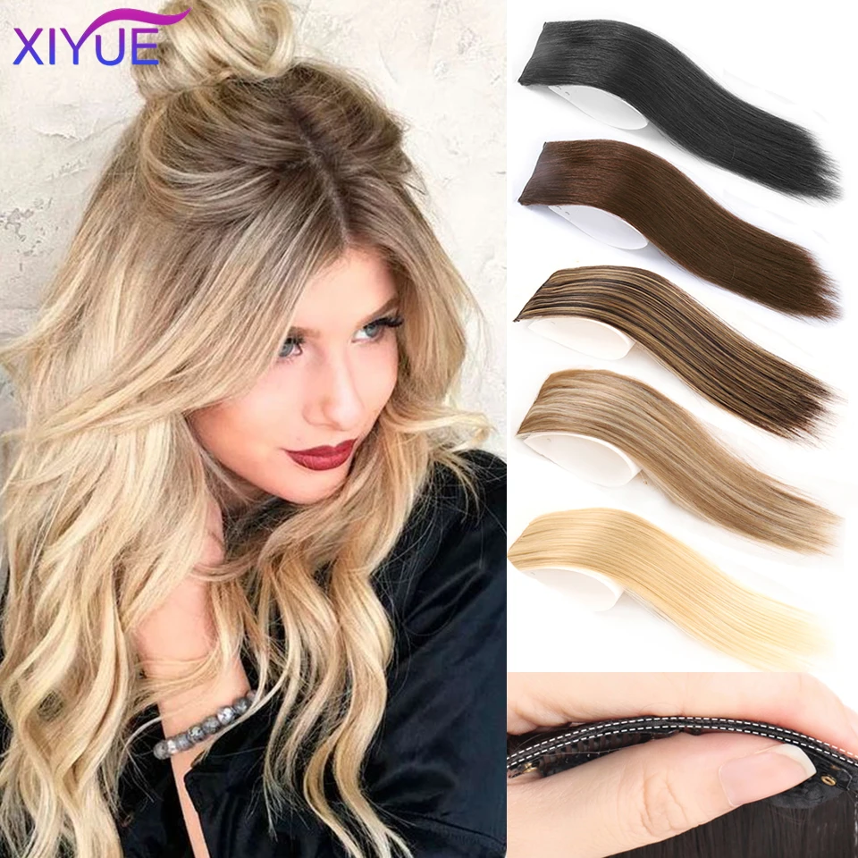 XIYUE Pad Hair Pieces Clip In Hair Extensions Clips Synthetic Long Straight Clip In Synthetic Hair Extensions Increase Hair