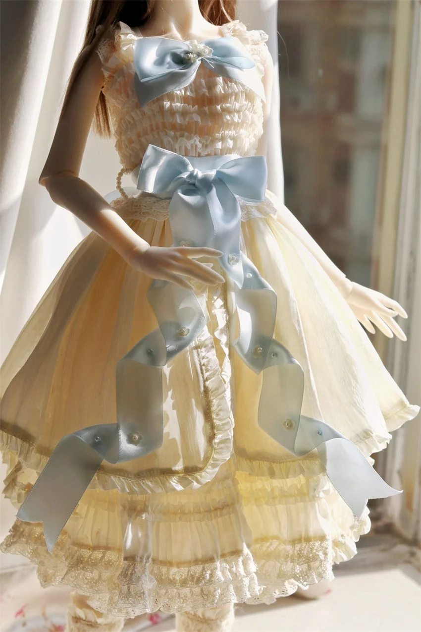 

BJD/SD Doll Clothes Dress Toys Elegant Pink Black Blue Long Lace-up 1/3 1/4 Small Slender Waist Gift Doll Accessories (no dolls)