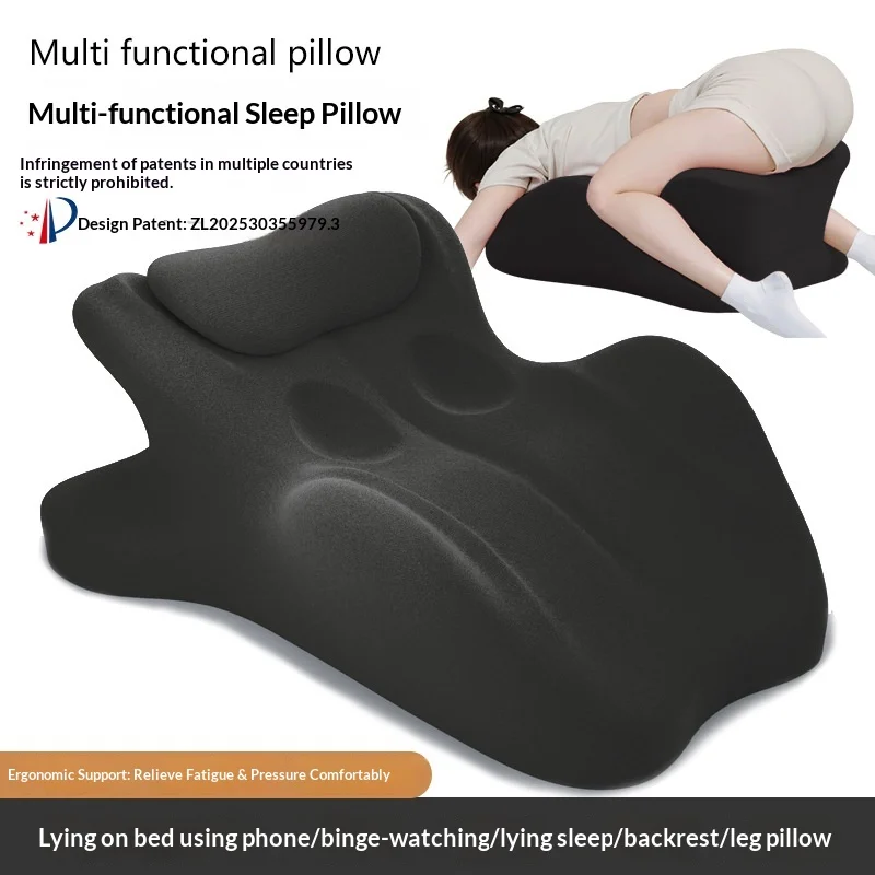 

Ergonomic Pregnancy Bed Pillow Memory Foam Prone Sleep Pillow Neck Back Leg Support Vein Relief Pillow with Removable Knit Cover