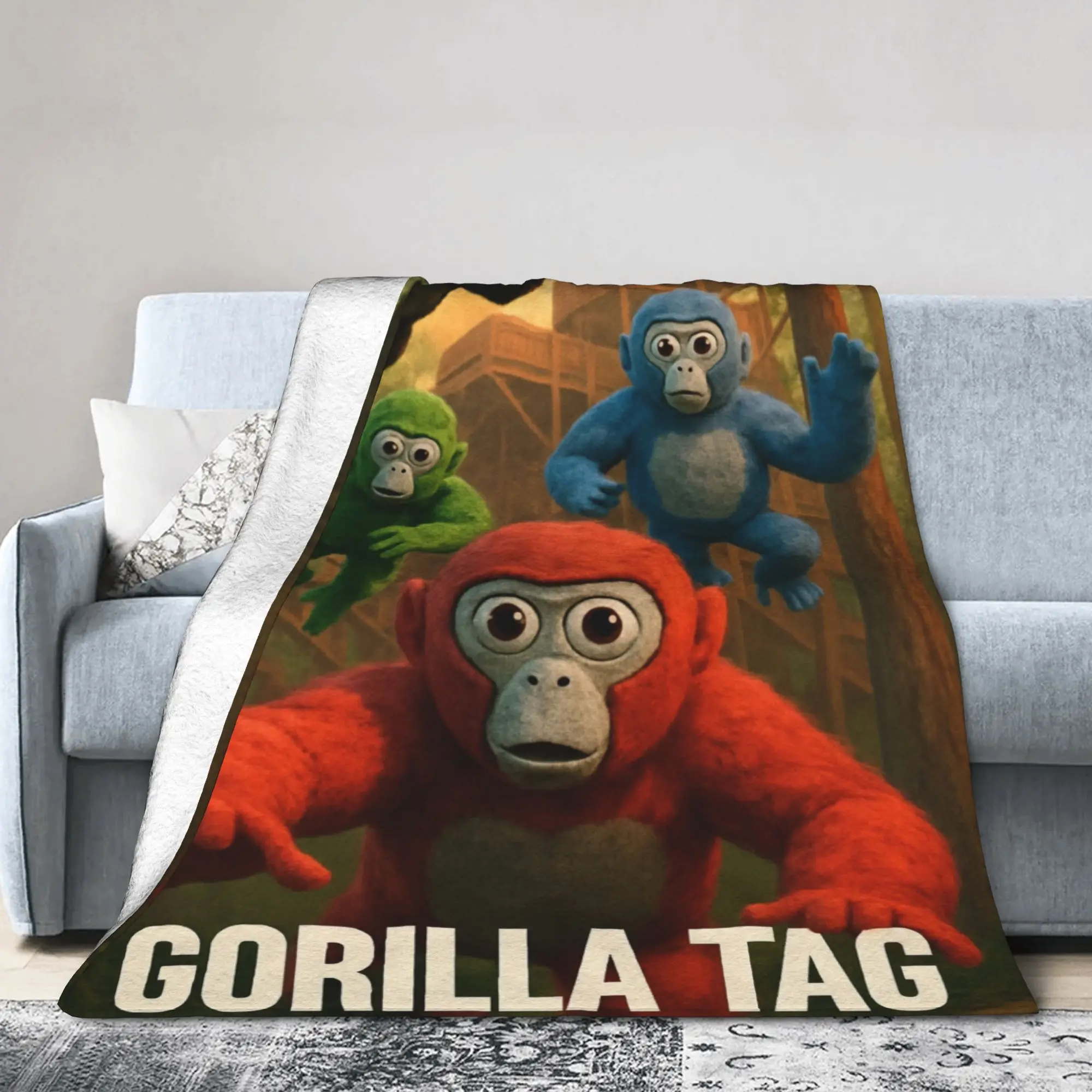 Comfort Gorilla Tag VR Gamer Blanket Stuff Sofa Decorative  Throw Blanket Soft Velvet for Couch