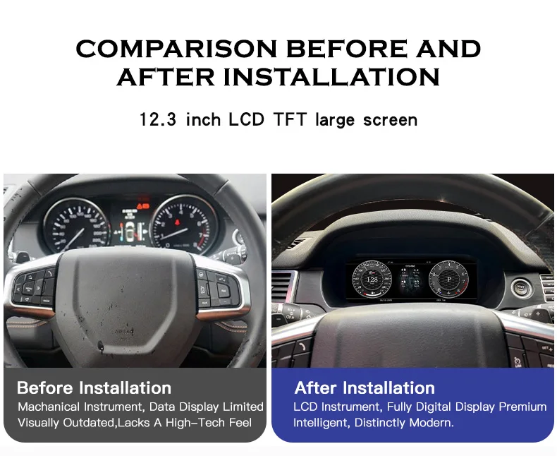 Cluster Digital Instrument Cluster Dashboard for Land Rover Discovery Sport 2015-2019 Speedometer IOS CarPlay LHD