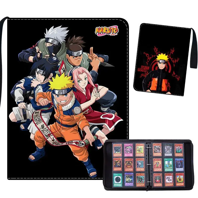 Naruto Card Binder Haruno Sakura Uchiha Sasuke Kakashi Zipper Book 400/900 Pocket Holder TCG Cards Storage Anime Album Gift