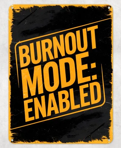 BURNOUT MODE ENABLED METAL POSTER WALL TIN SIGN MAN CAVE SHED HOME PLAQUE --Tin Sign