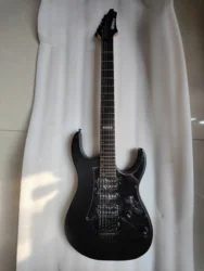 Custom Electric Guitar with 6 Strings, Floyd Rose Hsh, Metal Black Color Body, Rosewood Fingerboard, Real Photos, Only One