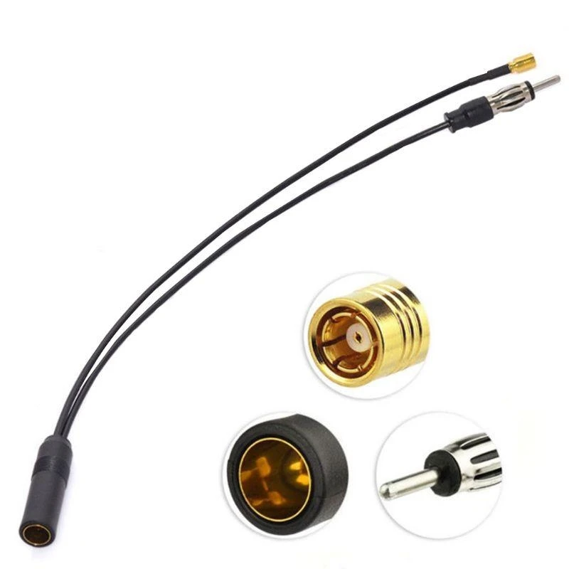 FM SMB Cable Aerial DIN Splitter Accessory Antenna Converter Wireless Adapter
