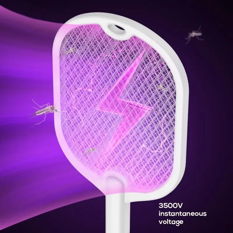 3 In 1 Electric Mosquito Swatter Mosquito Killer Lamp Killer Insect 3000V Type-C Rechargeable Mosquito Fly