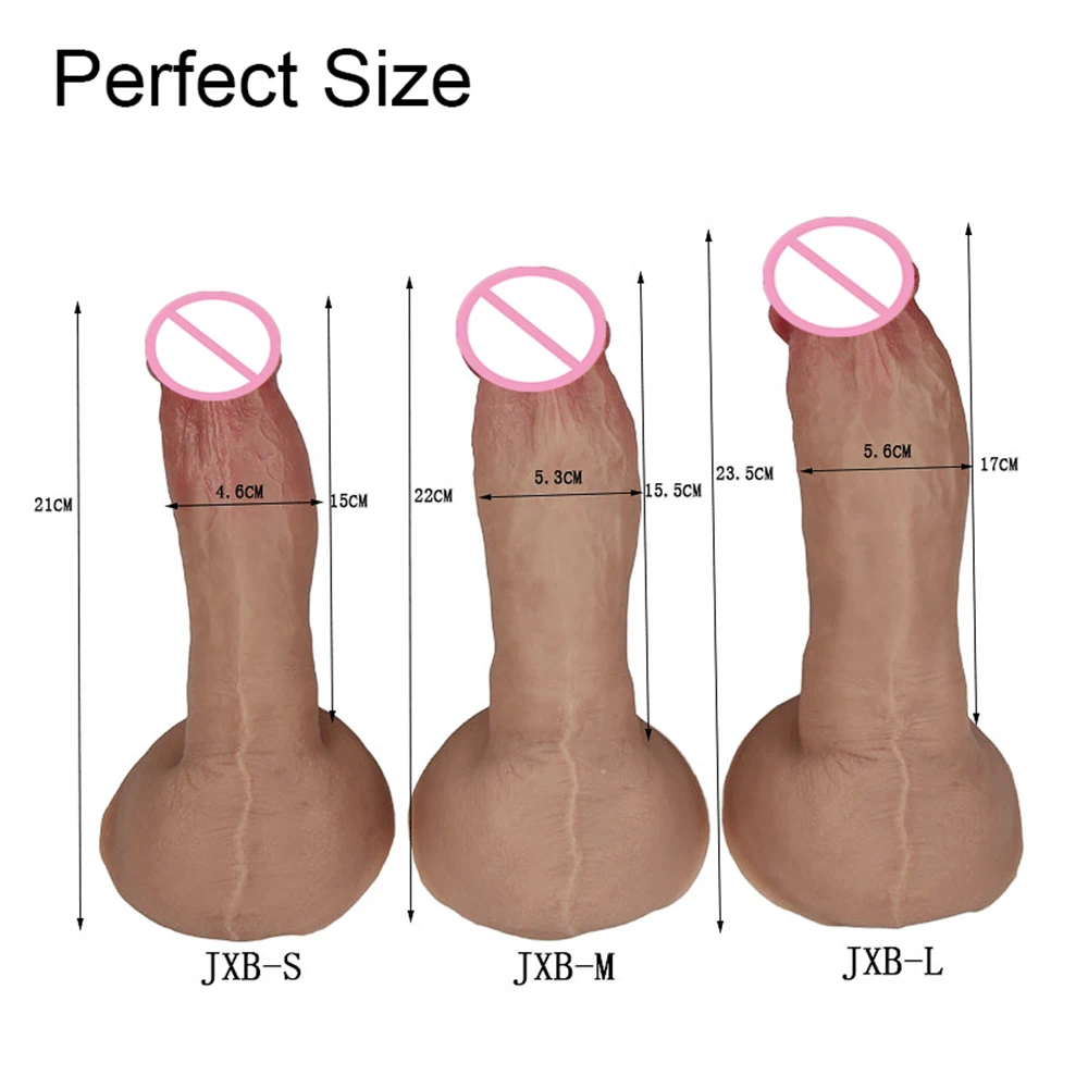 Super Skin Silicone Realistic Dildo Soft Suction Cup Big Huge Strapon Penis Dick Adults Sex Toys For Women Female Masturbator