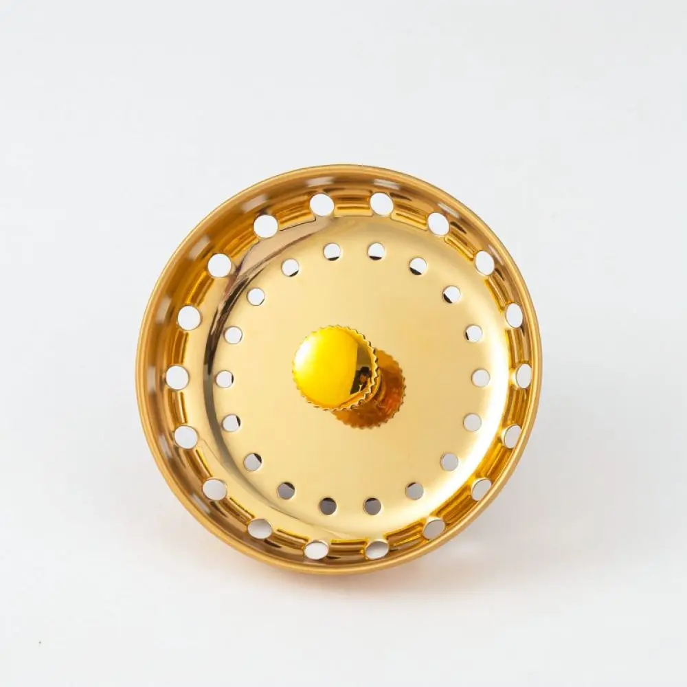 Gold Stainless Steel Kitchen Sink Filter Plug Strainer Drain Stopper Mesh Catcher For Basin Sewer Waste Disposal Trap