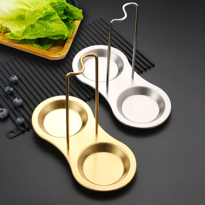 Soup Spoon Holder Stainless Steel Cutlery Shelf Spoon Tray Restaurant Ladle Shelving Kitchen Gadget Cooking Tool Storage Tray