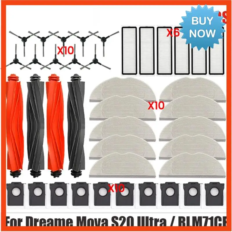 BISM 40PCS Ersatz Zubehör Kit Für Dreame Mova S20 Ultra / RLM71CE Staubsauger Zubehör Mopp Pads Filter staub Taschen
