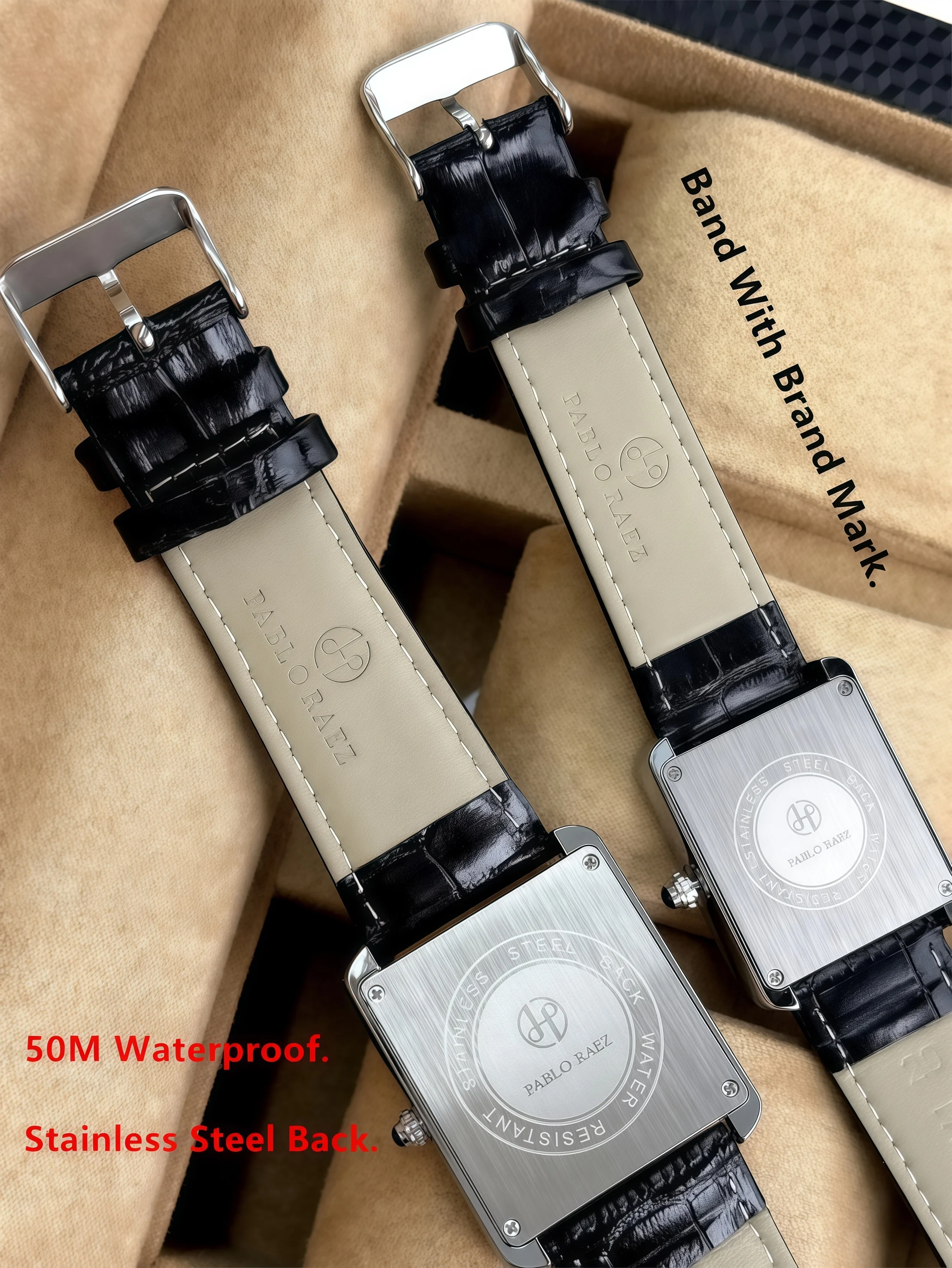 PABLO RAEZ 2Pcs/set Couple Watches Waterproof Fashion Valentine's Day Gift Men's and Women's Quartz Watches Birthday Gift Box