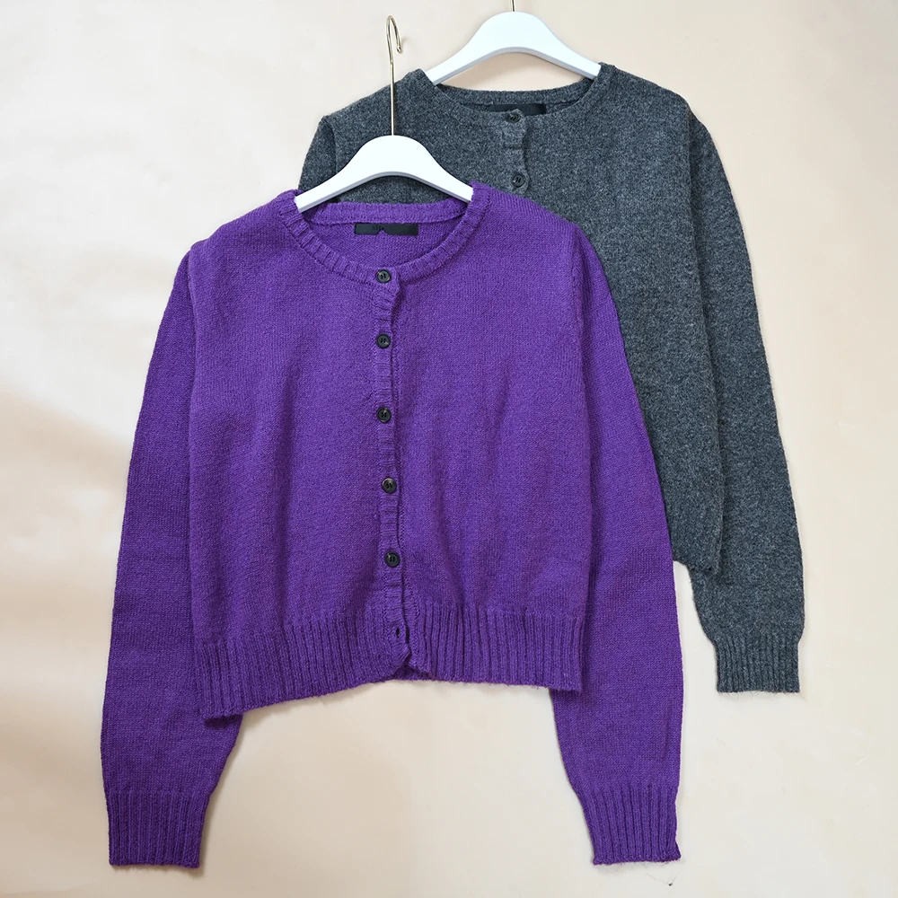 

Новый осенне-зимний женский мягкий вязаный кардиган с круглым вырезом, длинными рукавами, легкий, универсальный, стройнящий, в стиле lazy style