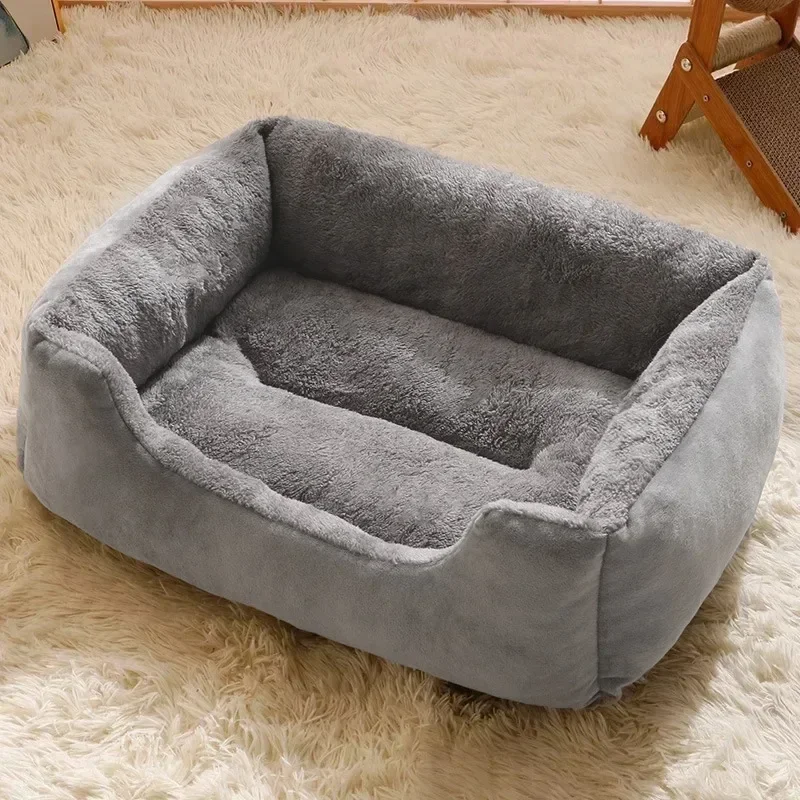 

Pet Winter Warm Bed Large Space Plush Cotton Cat House Bed Dog Cushion Basket For Small Large Dog Pet Cold-proof Mattress