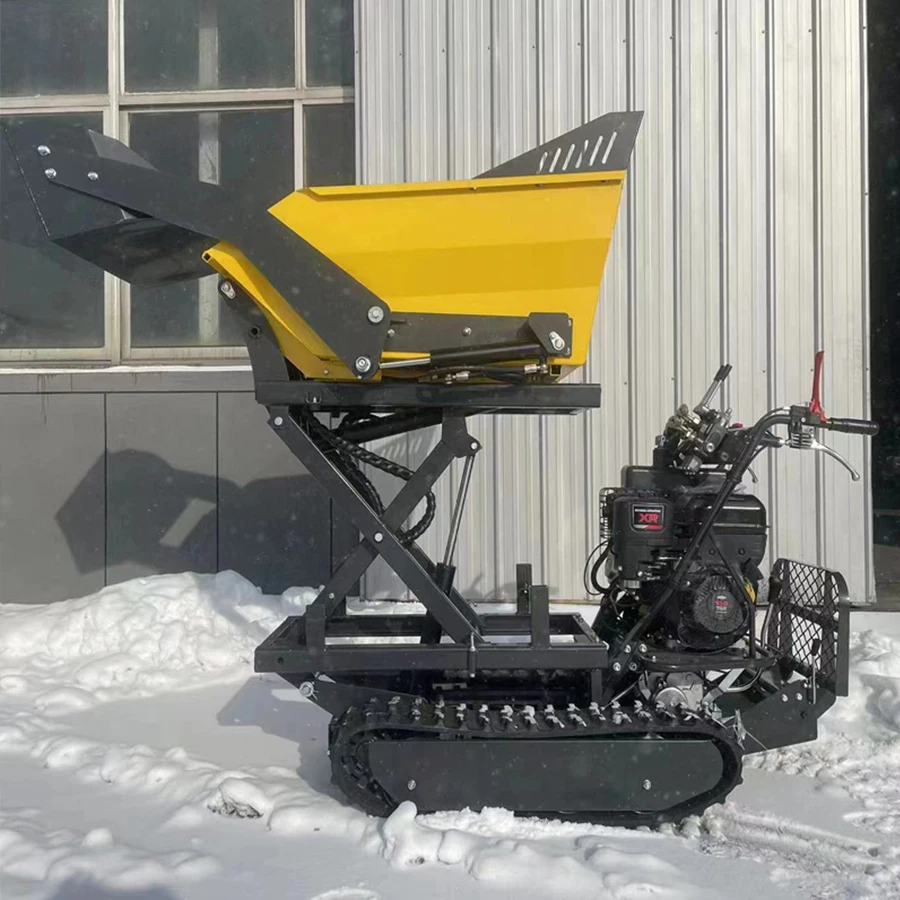 Free Shipping Mini Dump Truck PLC Motor Hydraulic Tipping 500KGS Capacity Crawler Loader with 1 Year Warranty