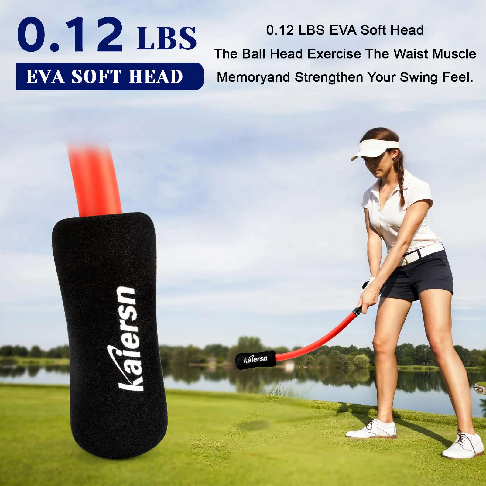 Kaiersn Golf-Schwungtrainer Weicher Stick für Anfänger Gestenkorrektur Kraftstab Schaumstoff-Schwungtrainer Golf-Trainingshilfe – Detail 4