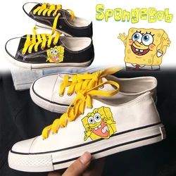 SpongeBob scarpe di tela Cartoon Anime scarpe vulcanizzate Casual Flat Lace-Up Sneakers Cute Zapatillas Mujer Chaussure Man Sneakers