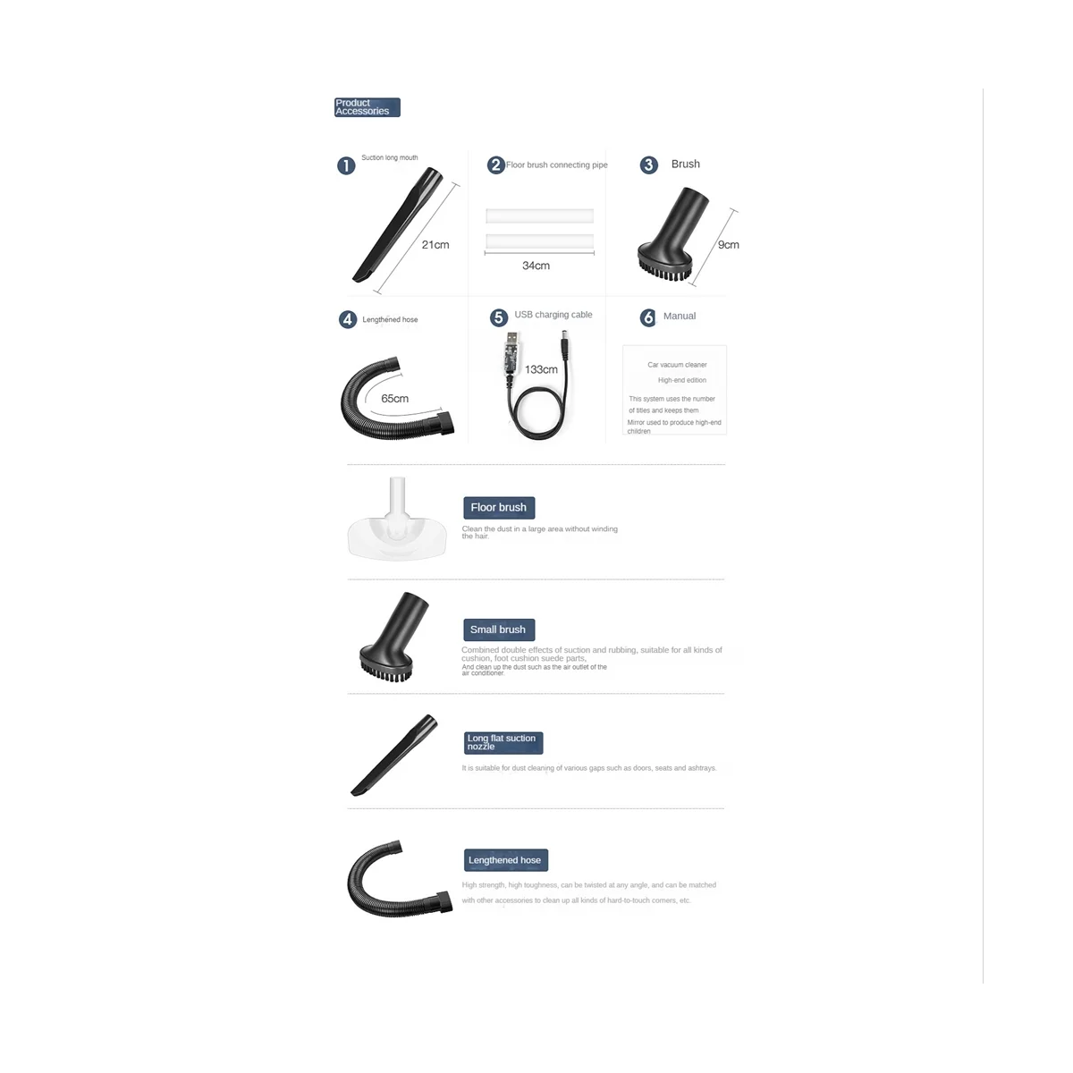 Aspirapolvere portatile per auto aspirazione forte aspirapolvere 6000PA aspirapolvere portatile a doppio uso per la pulizia dell'ufficio Desktop