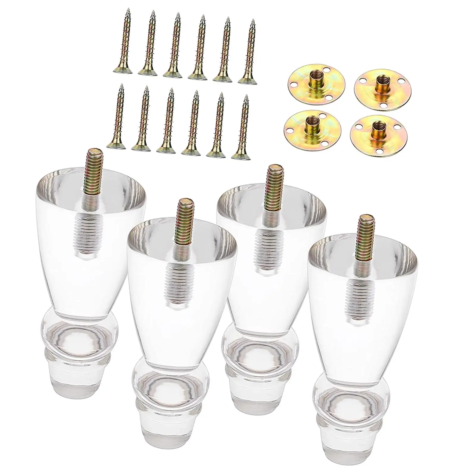 

4 Pieces Acrylic Furniture Legs Heavy Duty Kitchen Cabinet Feet Cabinet Support Legs for Table Dresser Cabinet Bookcase TV Stand