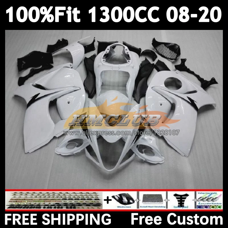 Body For SUZUKI Hayabusa GSXR1300 08 09 10 11 12 13 38No.7 white glossy GSX-R1300 GSXR 1300 14 2015 2016 2017 2018 2019 Fairing