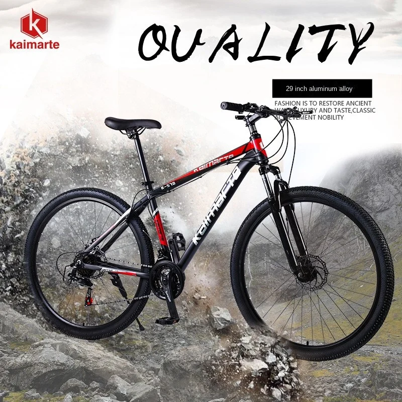 FJ Aluminum Alloy Mountain Bike With Shock Absorption And Variable Speed Dual Disc Brake 29 Inch Outdoor Road Bike For Teenagers