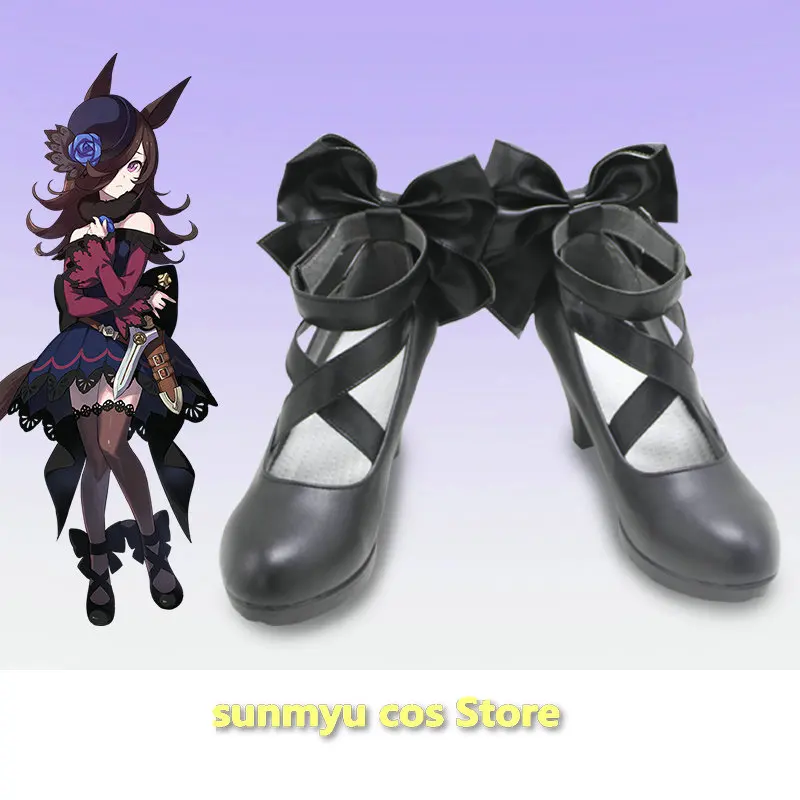 

Обувь для косплея Uma Musume Pretty Derby Rice Shower, черные туфли на заказ