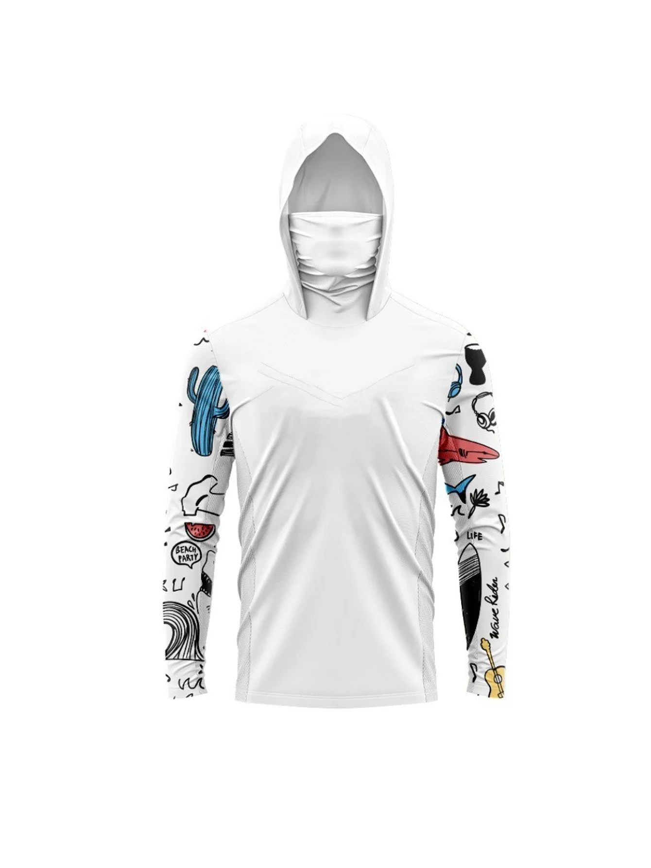 Camisa de manga larga con capucha para hombre, ideal para la pesca, con protección UV, perfecta para senderismo y actividades deportivas al aire libre, de secado rápido y corte holgado.