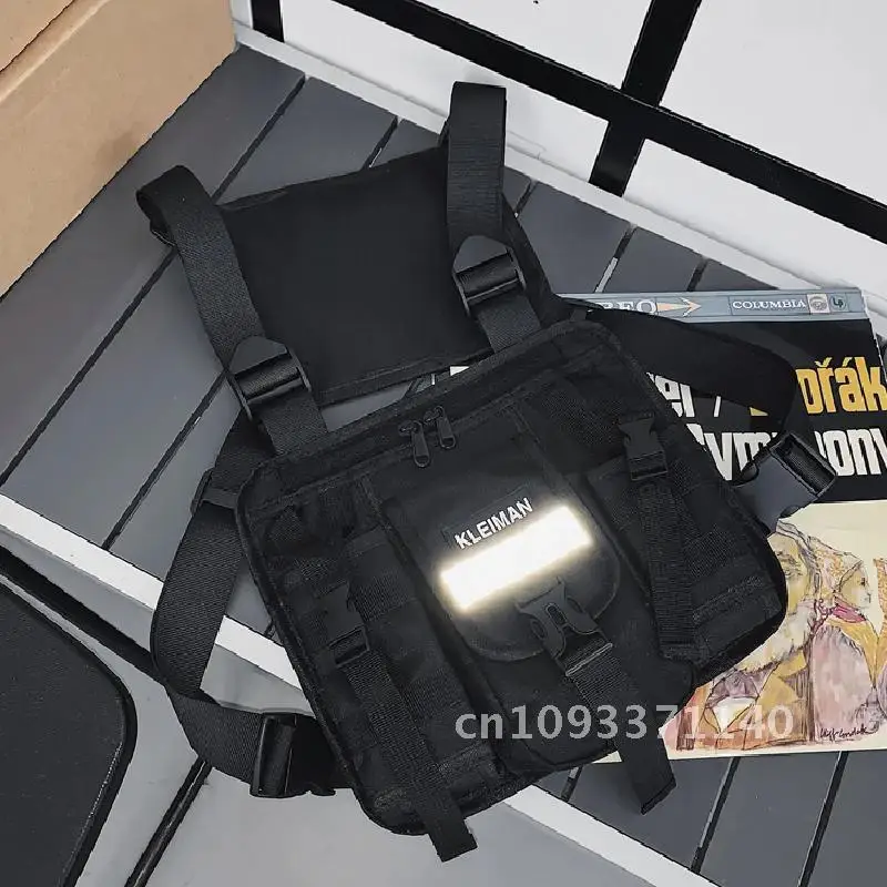 2023 Hip Hop Streetwear Men Chest Rig Bags Multifunction Packs Bag Storage Casual Tactical Vest Backpack Travel Waist Male Chest