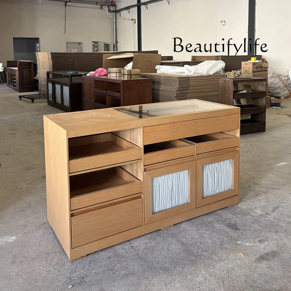 Clothing store jewelry cabinet display table, flowing water platform middle island platform display table middle bucket cabinet