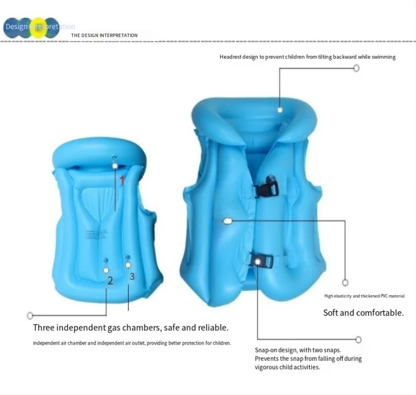 Kids Inflatable Swimming Buoyancy Vest Beginner Swim Aid