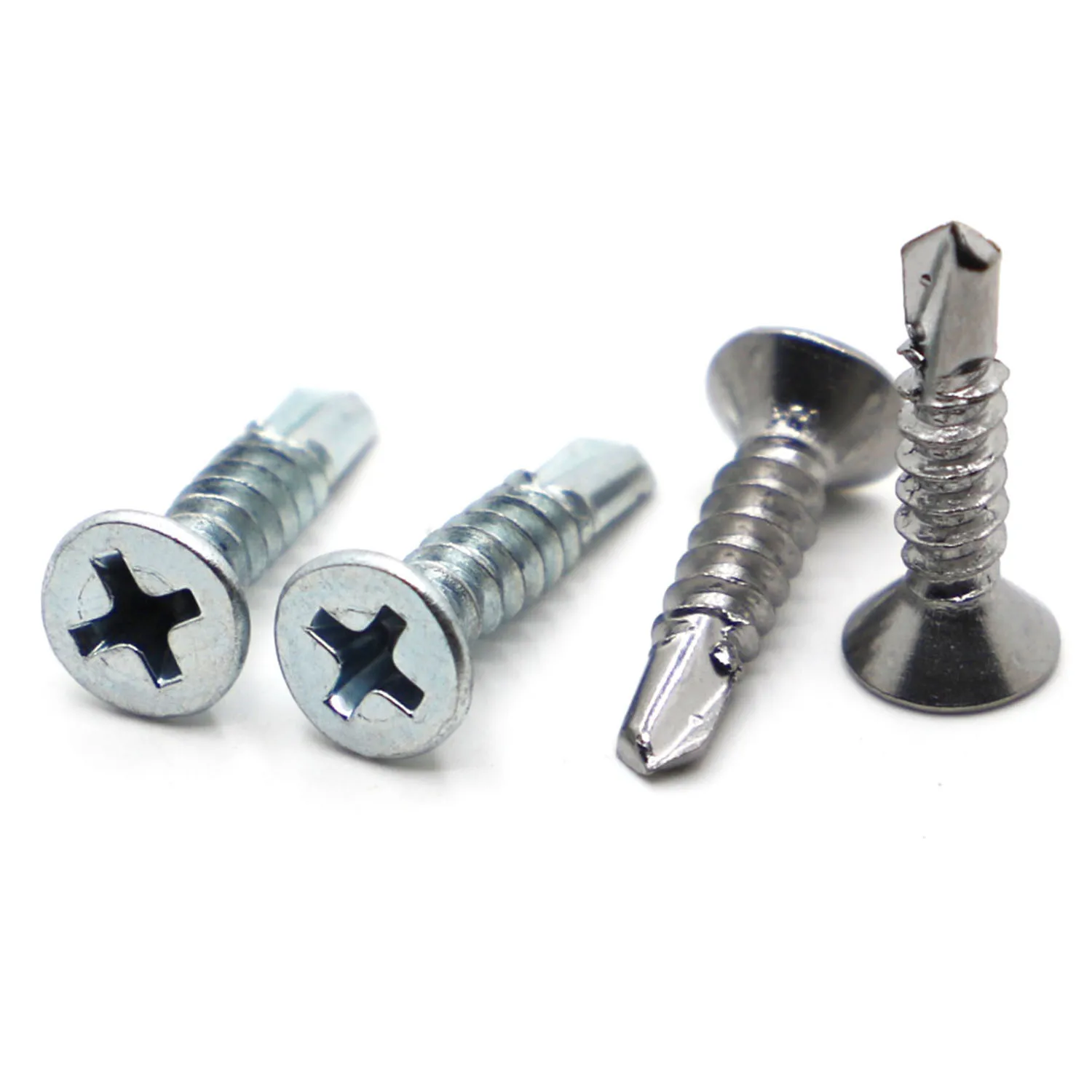 410 Stainelss Steel Phillips Flat Head Self Drilling Screw Zinc Plated Steel Self Tapping Screw M3.5 M4.2 M4.8 M5.5 M6.3