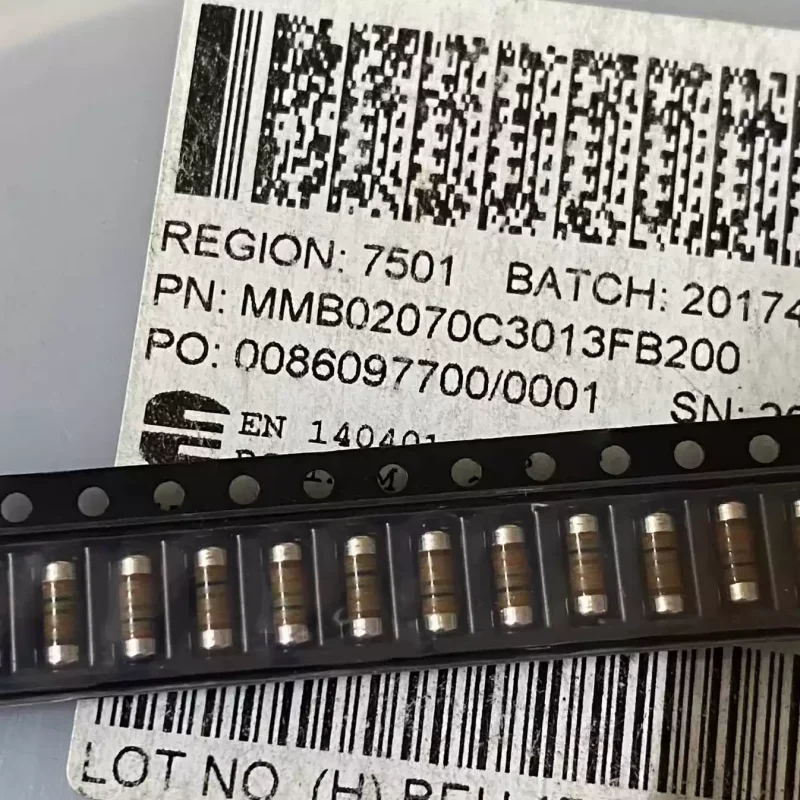 10-100 pieces MMB02070C3013FB200 MMB0207 301K 1% 1W imported color-coded chip resistor