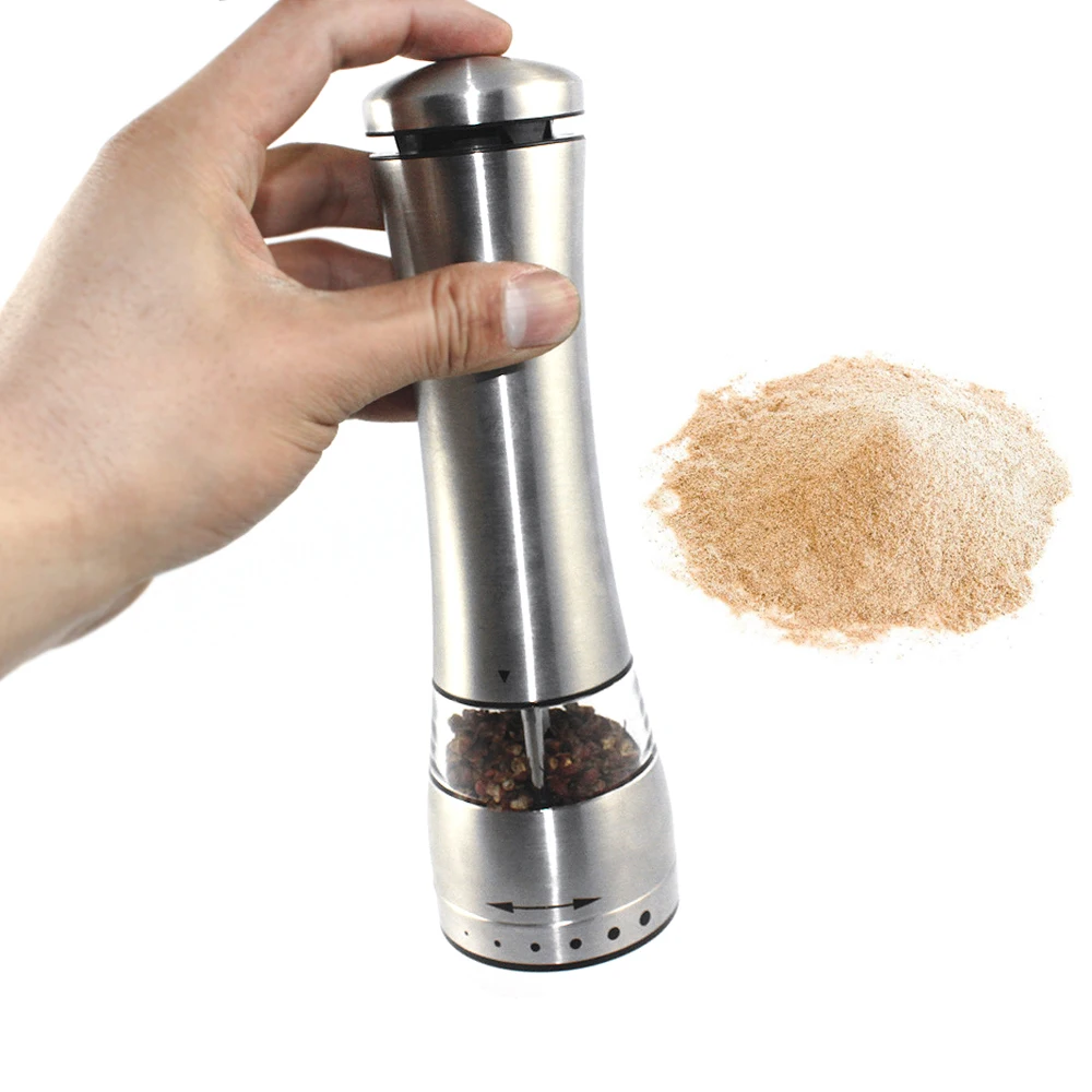 

Black Pepper Mill Electric Salt Pepper Mills Grinder Spice Mill Battery Power Adjustable Ceramic LED Light for Cooking Tool