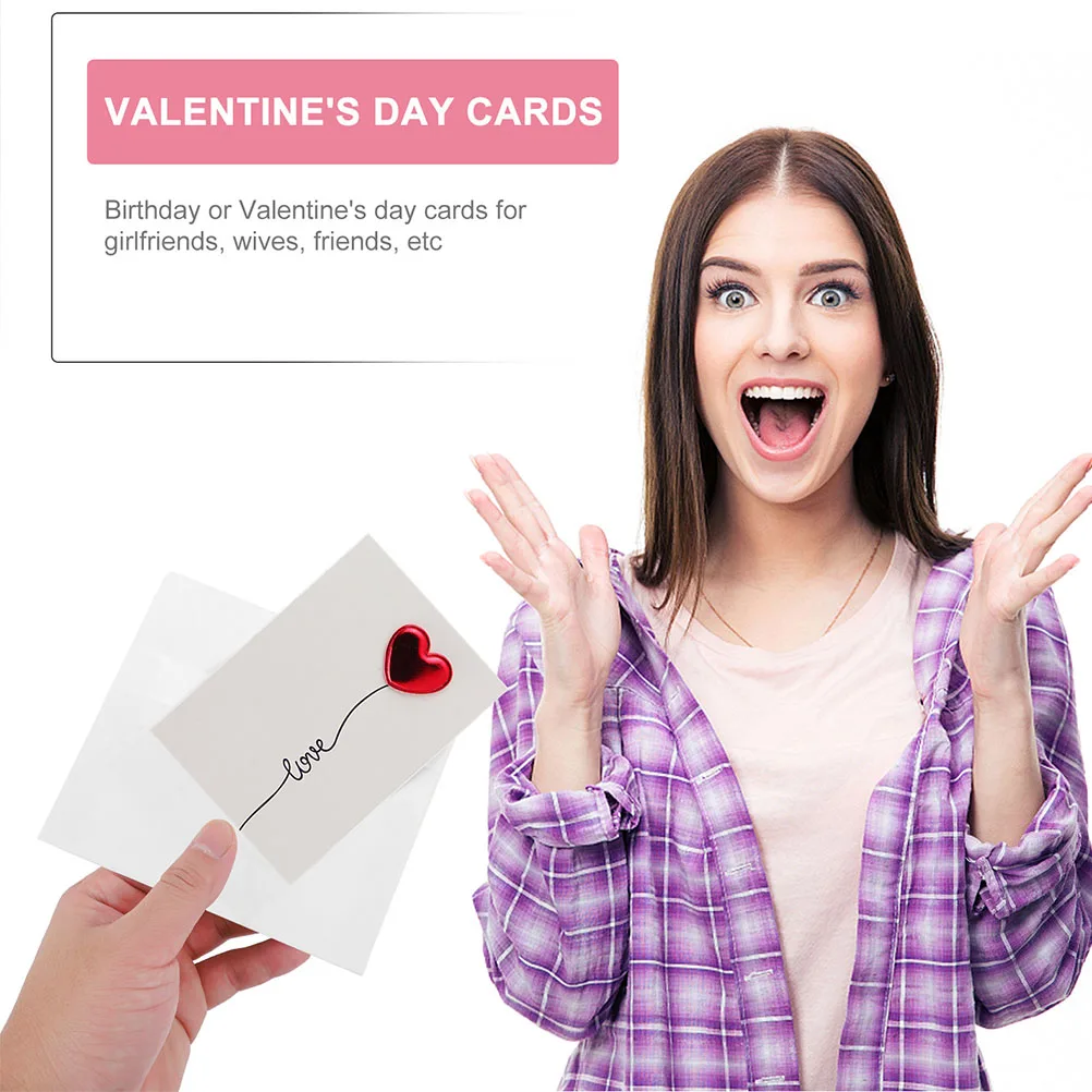 

5pcs Valentine'S Day Blessing Cards Romantic 3D Greeting Message Pop-Up Cards Heart Design Premium Paper Lovers Gift