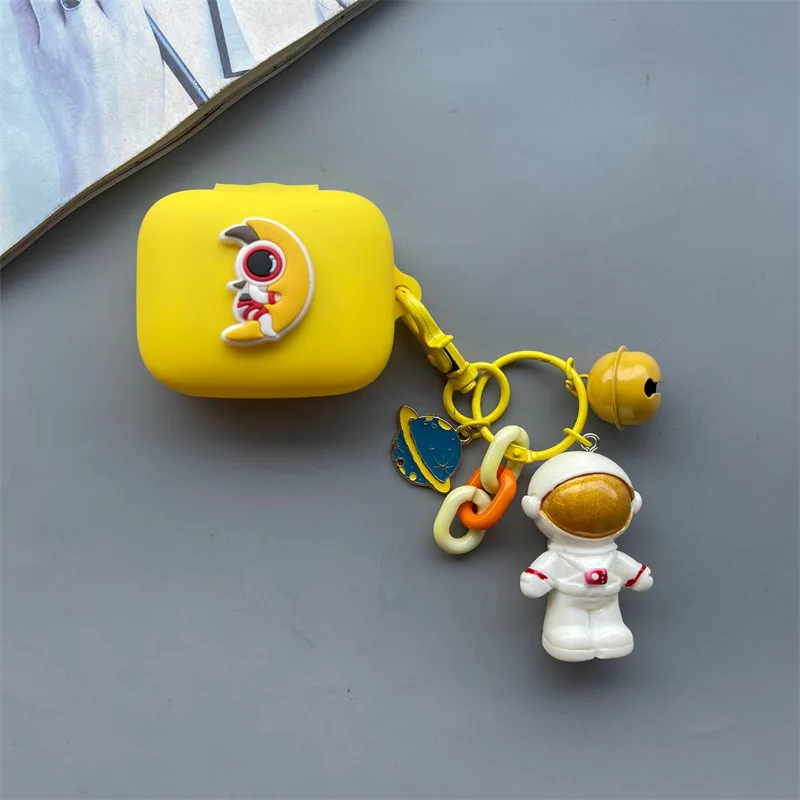 لطيف الكرتون رائد الفضاء سماعة واقية ل Shokz ، مفتوحة صالح لينة سماعة حماية غطاء مع قلادة جميلة ، كوكب