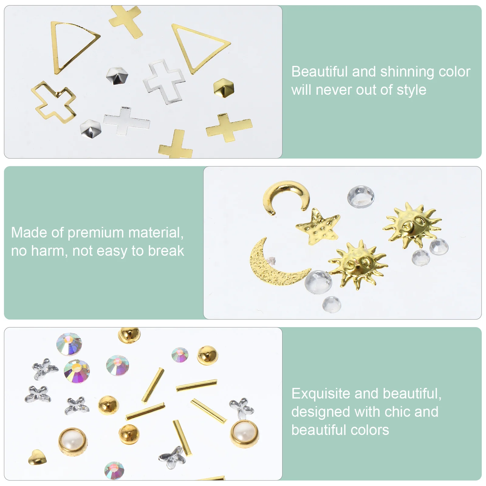 Zestaw do zdobienia paznokci DIY, ćwieki, ozdoby do manicure, biżuteria do salonu i użytku domowego, akcesoria do zdobienia paznokci, cyrkonie.