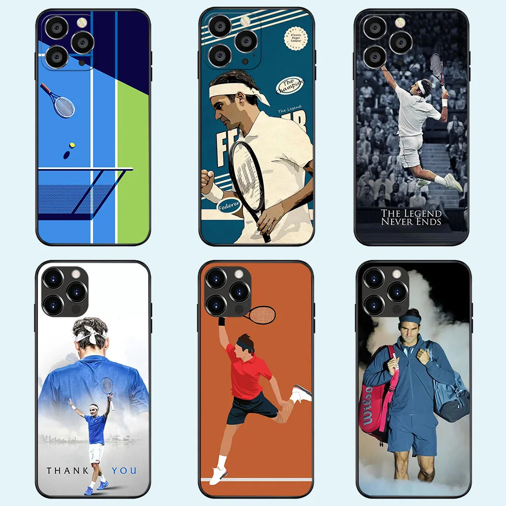 Estojo macio para iPhone 11, 12, 13, 14, 15, Pro, Max, Plus, Mini, Tênis, Roger, Nadal, Tênis