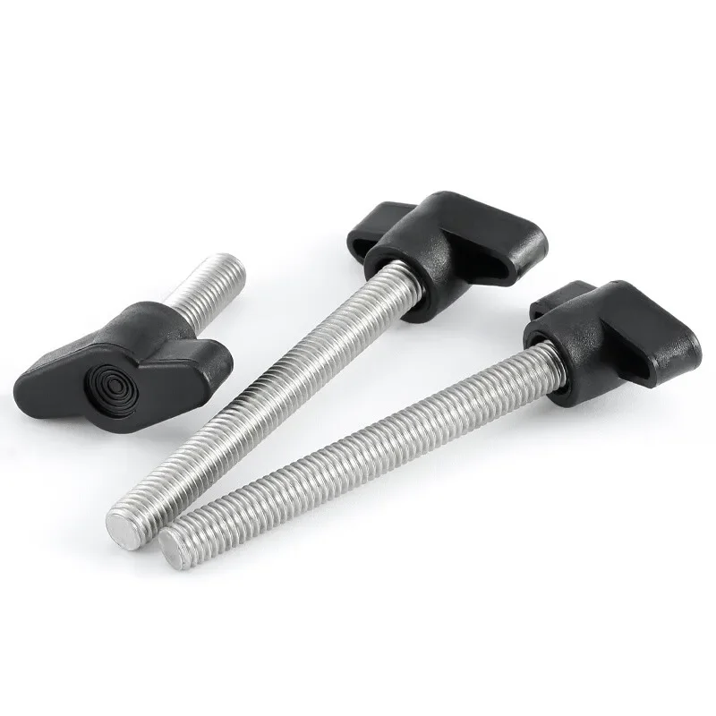 36# M6x40mm -10pcs 304 Stainless Steel Plastic Head Bakelite Hand Knob Screw Rubber Head Straight Handle Adjust T-handle Bolt