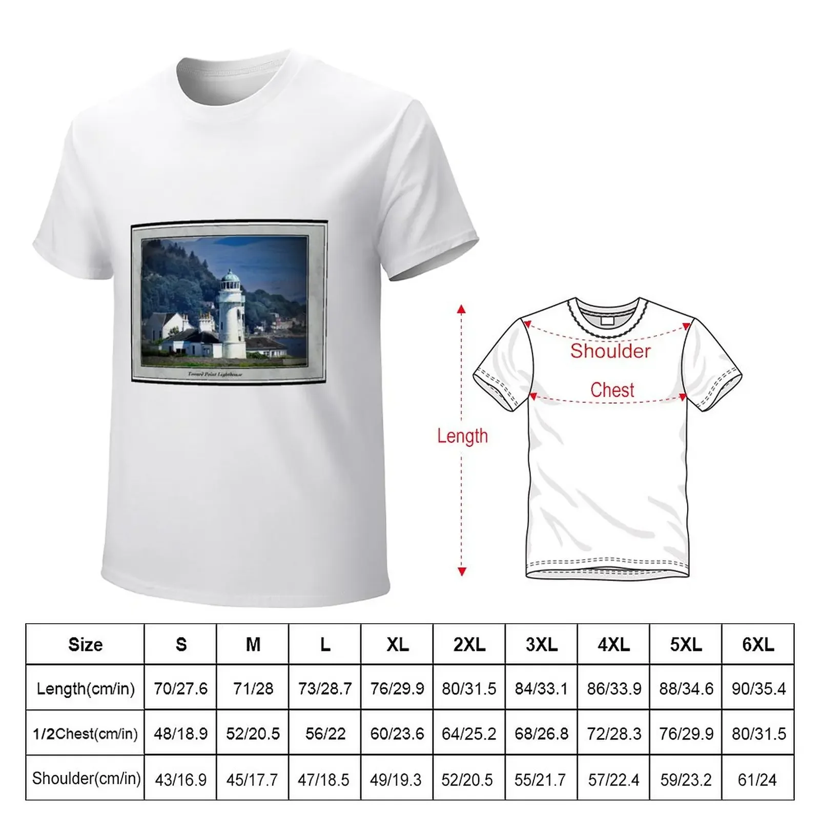 Toward Point Lighthouse T-Shirt anime vintage clothes men clothings