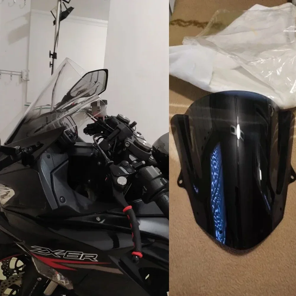 Motorcycle Accessories ZX6R Windshield Windscreen For Kawasaki ZX-6R ZX 6R 636 2009-2022 2023 ZX636 Wind Deflector Double Bubble