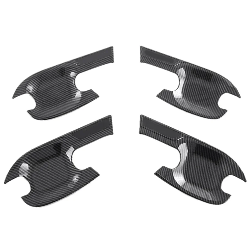 4Pcs Car Outer Door Handle Bowl Trim Cover for ISUZU D-MAX 2019-2023 Door Bowl Decor Sticker Exterior Accessories Carbon