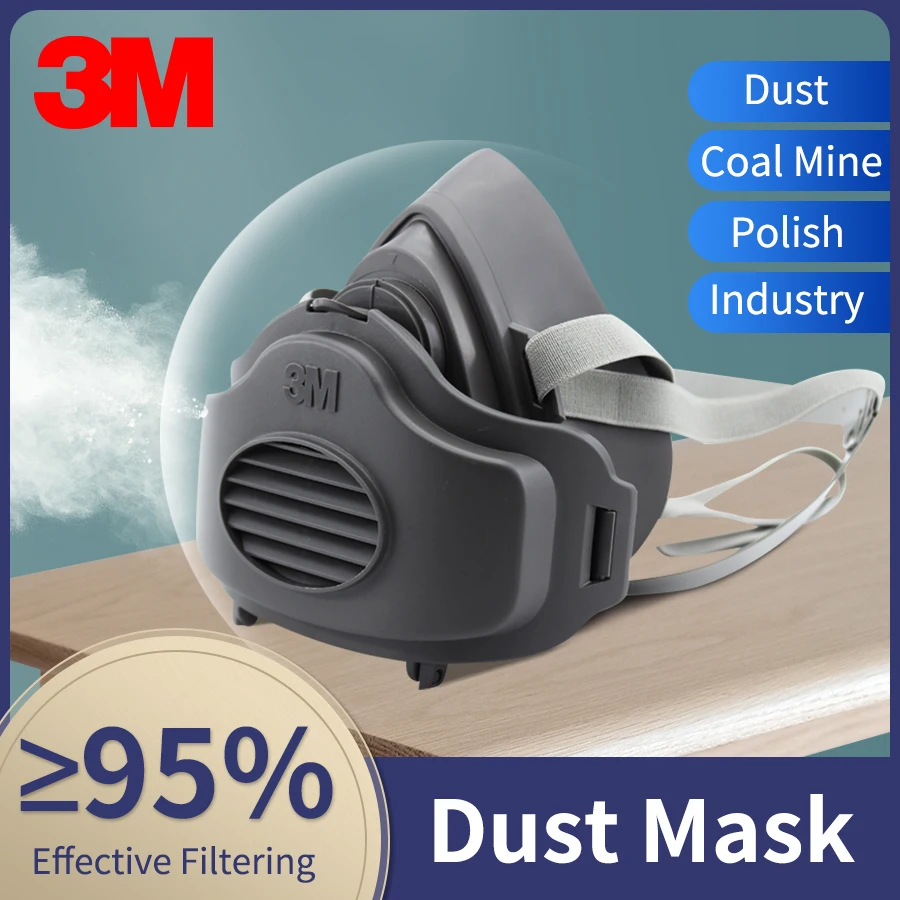 3M 3200 Dust Painting Respirator Half Face Gas Mask Filter 3701 Protection Industrial Anti Dust Spraying Anti Particles Filters