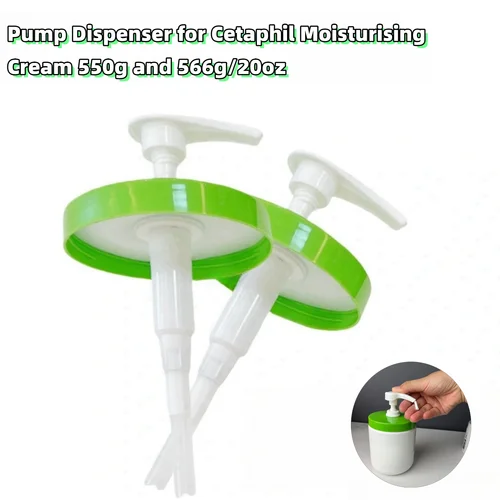세타필 모이스처라이징 크림용 펌프 디펜서, 뚜껑 포함 펌프 헤드, 세타필 바디 모이스처라이저와 호환, 550g 및 566g/20oz 
