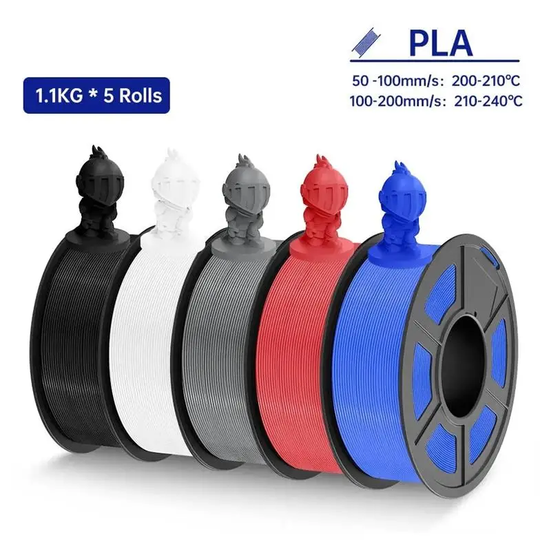 To 3D Filament PLA +/PLA Meta/ PLA Matte/PLA PLUS 2.0/ PLA 1.75MM 5Rolls Coloful Neatly Wound 3D Printer Filament 1.1KG