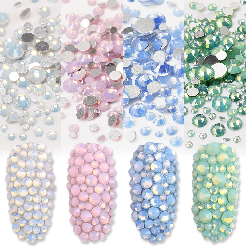 Strass à ongles en cristal à dos plat, gemmes irrégulières, perles de bijoux, manucure 3D, accessoires de décoration pour Nail Art, document mixte