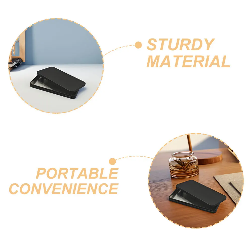 2Pcs Black Rectangular Cash Box Metal Money Organizer for Bills Coins Jewelry Stamps Storage Small Currency Holder Safe Tin Case